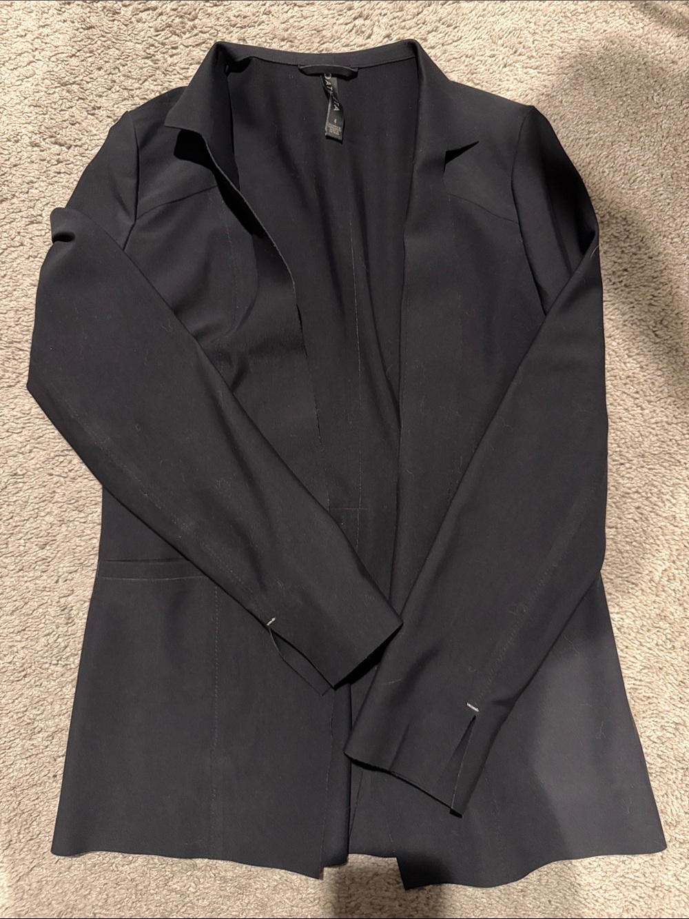 Athleta Black Women's Open-Front Blazer Jacket butter soft feel